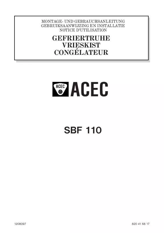 Mode d'emploi ACEC SBF110