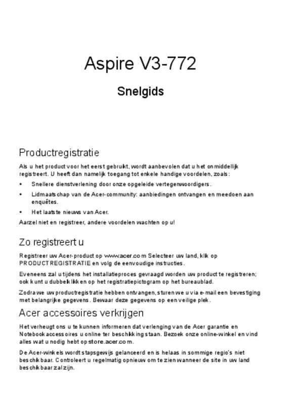 Mode d'emploi ACER ASPIRE V3-772G