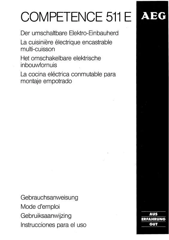 Mode d'emploi AEG-ELECTROLUX 511E-W