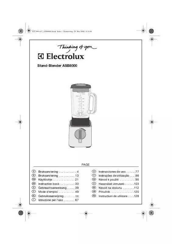 Mode d'emploi AEG-ELECTROLUX ASB8000