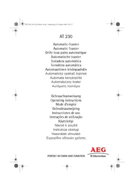 Mode d'emploi AEG-ELECTROLUX AT230