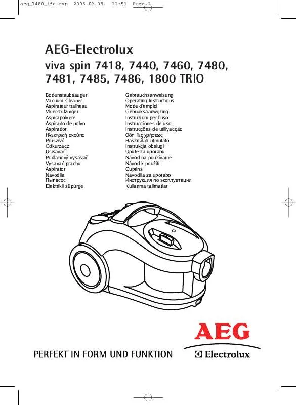 Mode d'emploi AEG-ELECTROLUX AVS7418