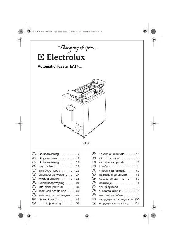 Mode d'emploi AEG-ELECTROLUX EAT4040