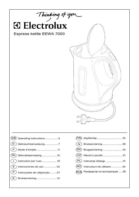 Mode d'emploi AEG-ELECTROLUX EEWA7000