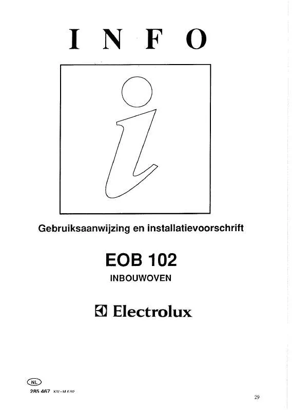 Mode d'emploi AEG-ELECTROLUX EOB102B