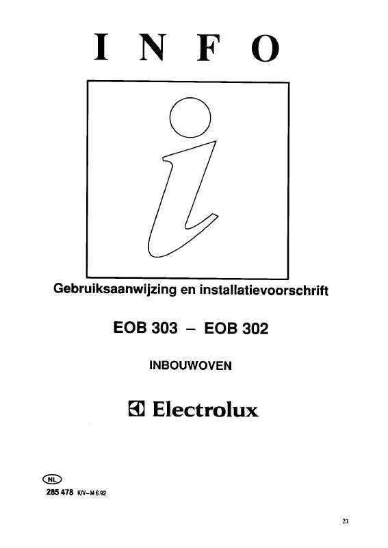 Mode d'emploi AEG-ELECTROLUX EOB302