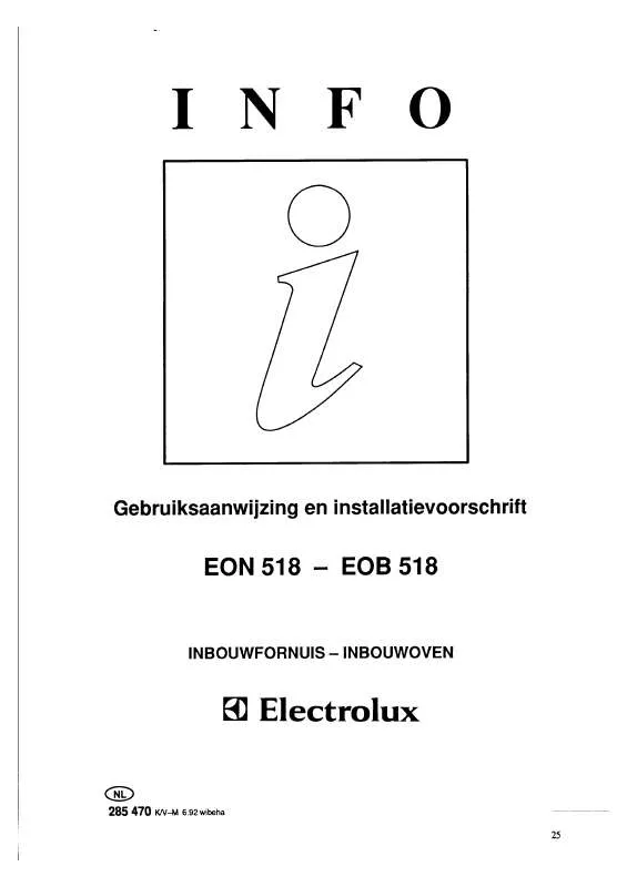 Mode d'emploi AEG-ELECTROLUX EOB518