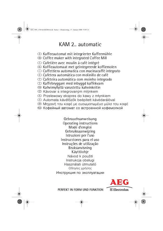 Mode d'emploi AEG-ELECTROLUX KAM200