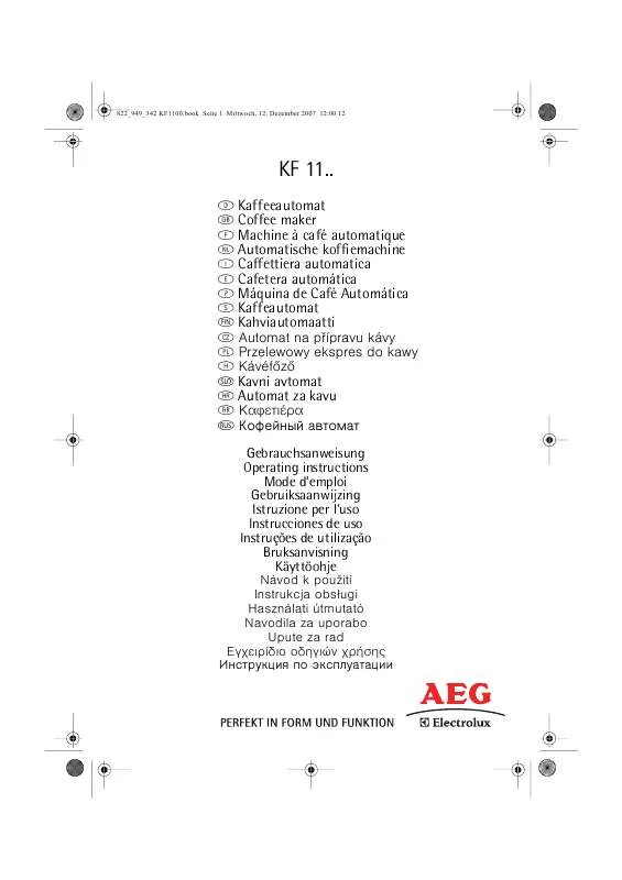 Mode d'emploi AEG-ELECTROLUX KF1150