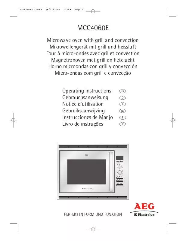 Mode d'emploi AEG-ELECTROLUX MCC4060E-M