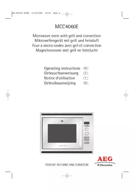 Mode d'emploi AEG-ELECTROLUX MCC4060EB