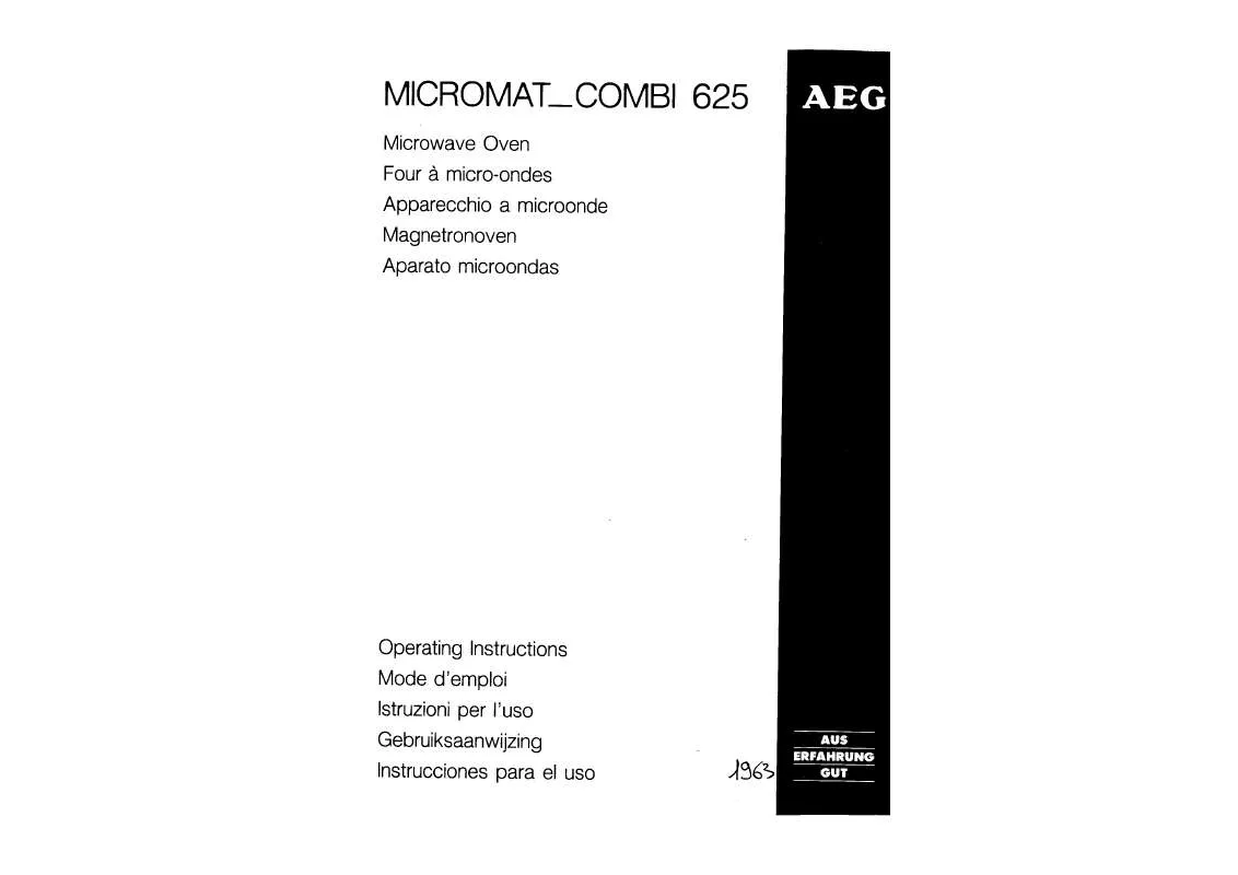 Mode d'emploi AEG-ELECTROLUX MCCOMBI625-W