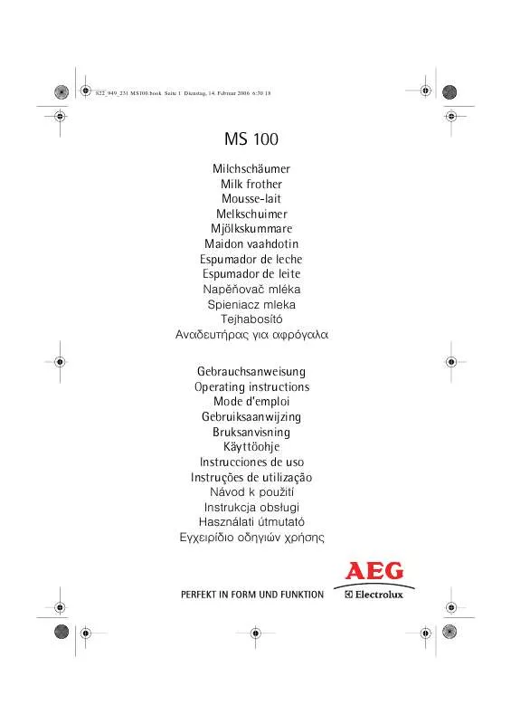 Mode d'emploi AEG-ELECTROLUX MS 100