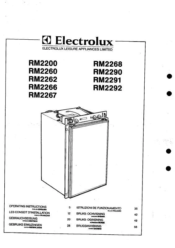 Mode d'emploi AEG-ELECTROLUX RM2200