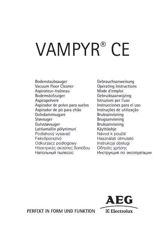 Mode d'emploi AEG-ELECTROLUX VAMPYR ACE 4136