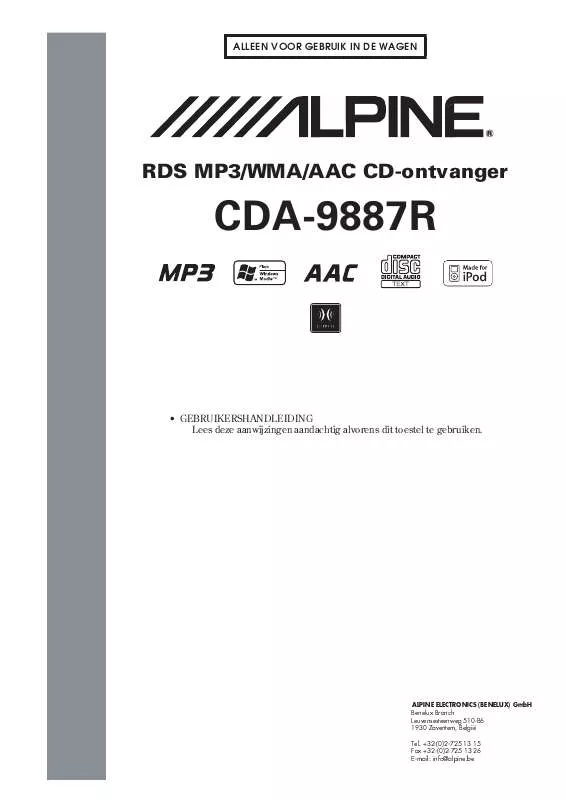 Mode d'emploi ALPINE CDA-9887R