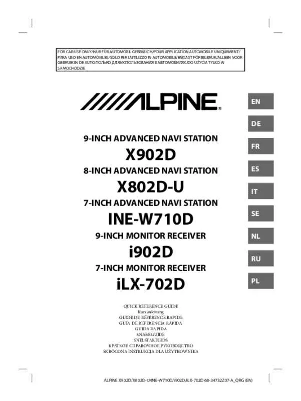 Mode d'emploi ALPINE ILX-702D