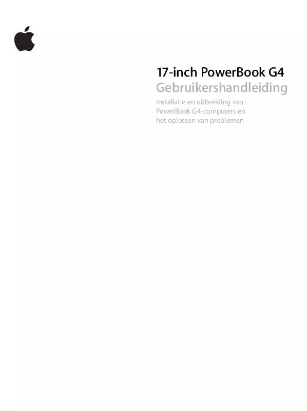 Mode d'emploi APPLE POWERBOOK G4 17-INCH