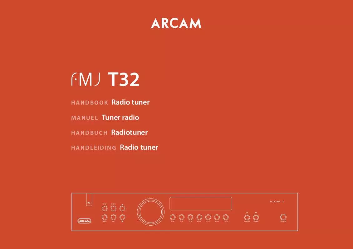 Mode d'emploi ARCAM FMJ T32
