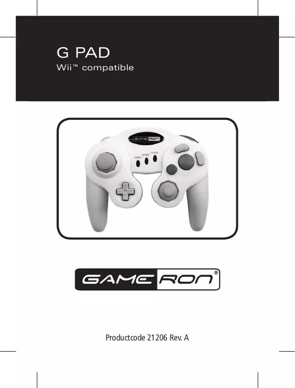 Mode d'emploi AWG G PAD FOR WII