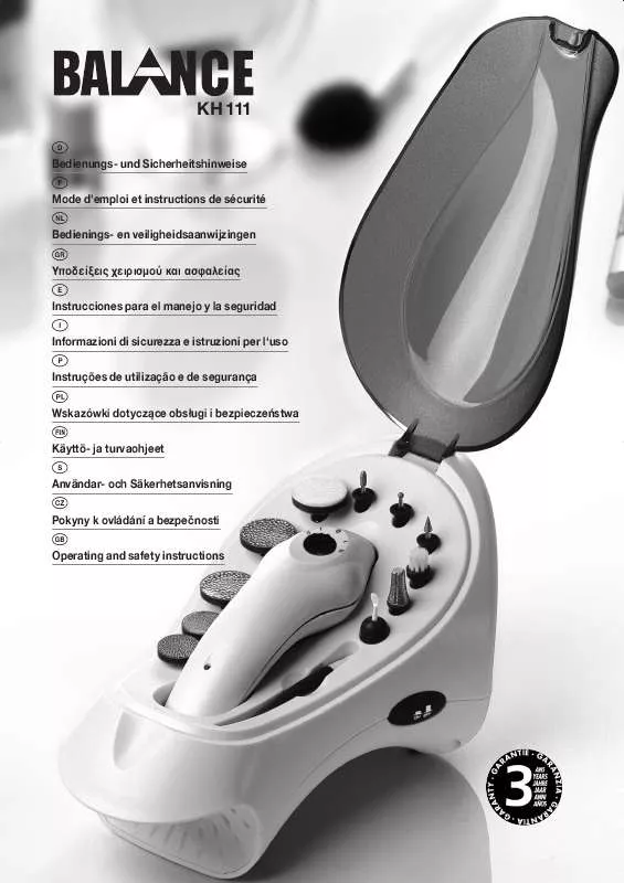 Mode d'emploi BALANCE KH 111 MANICURE AND PEDICURE SET WITH BUILT-IN NAIL DRYER FOR HANDS AND FEET