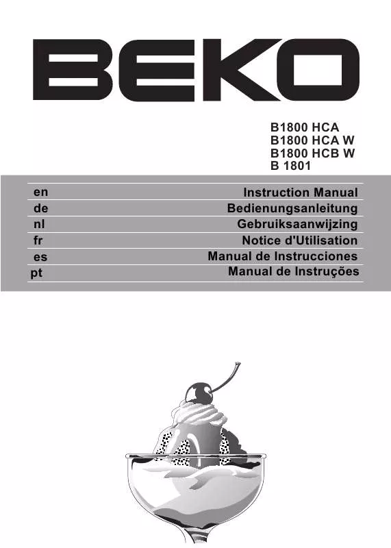 Mode d'emploi BEKO B 1801