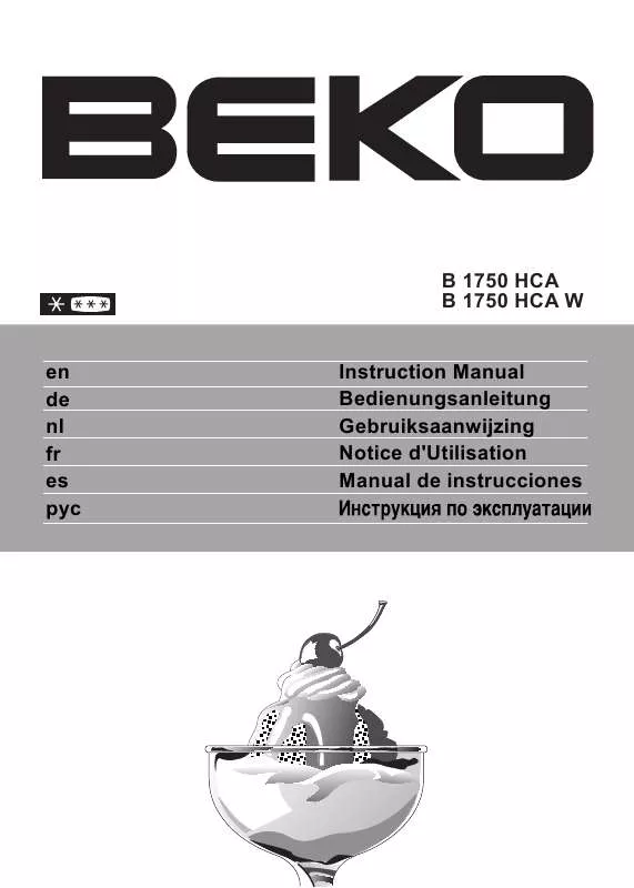 Mode d'emploi BEKO B 1750 HCA