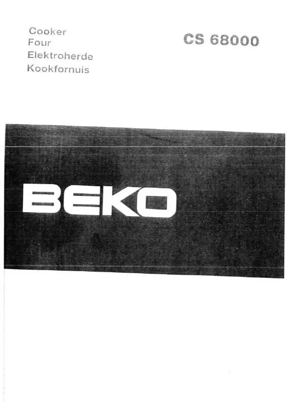 Mode d'emploi BEKO CS 68000