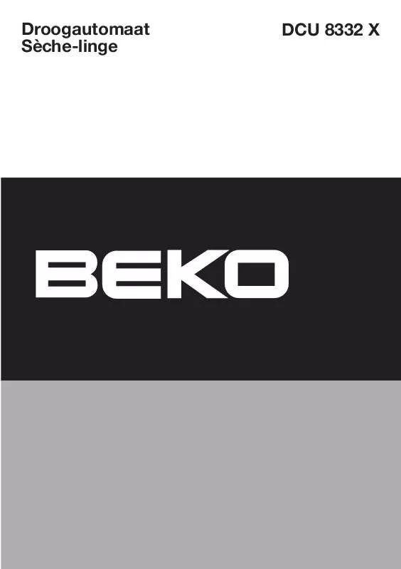 Mode d'emploi BEKO DCU 8332 X