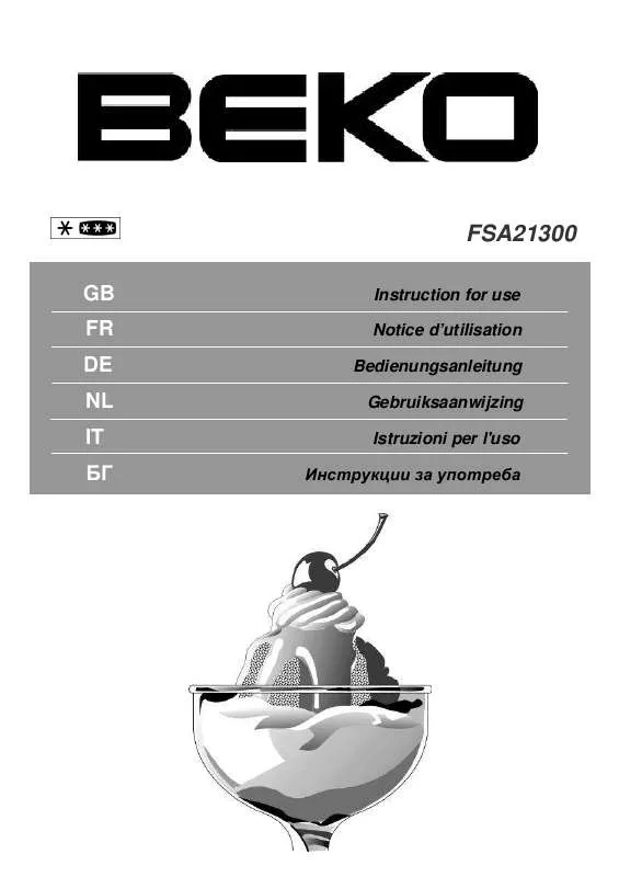 Mode d'emploi BEKO FSA 21300