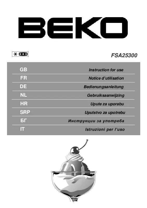 Mode d'emploi BEKO FSA 25300