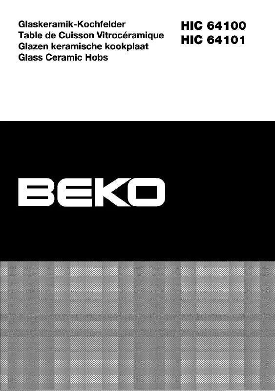 Mode d'emploi BEKO HIC 64101