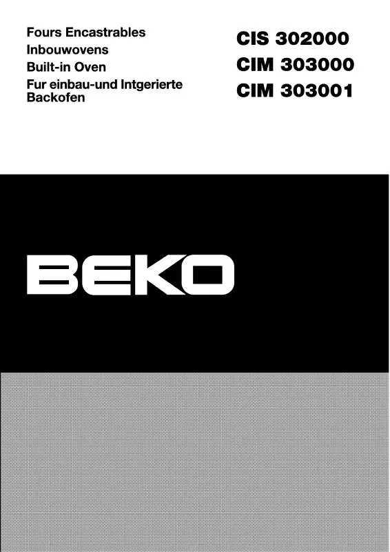 Mode d'emploi BEKO CIM 303001