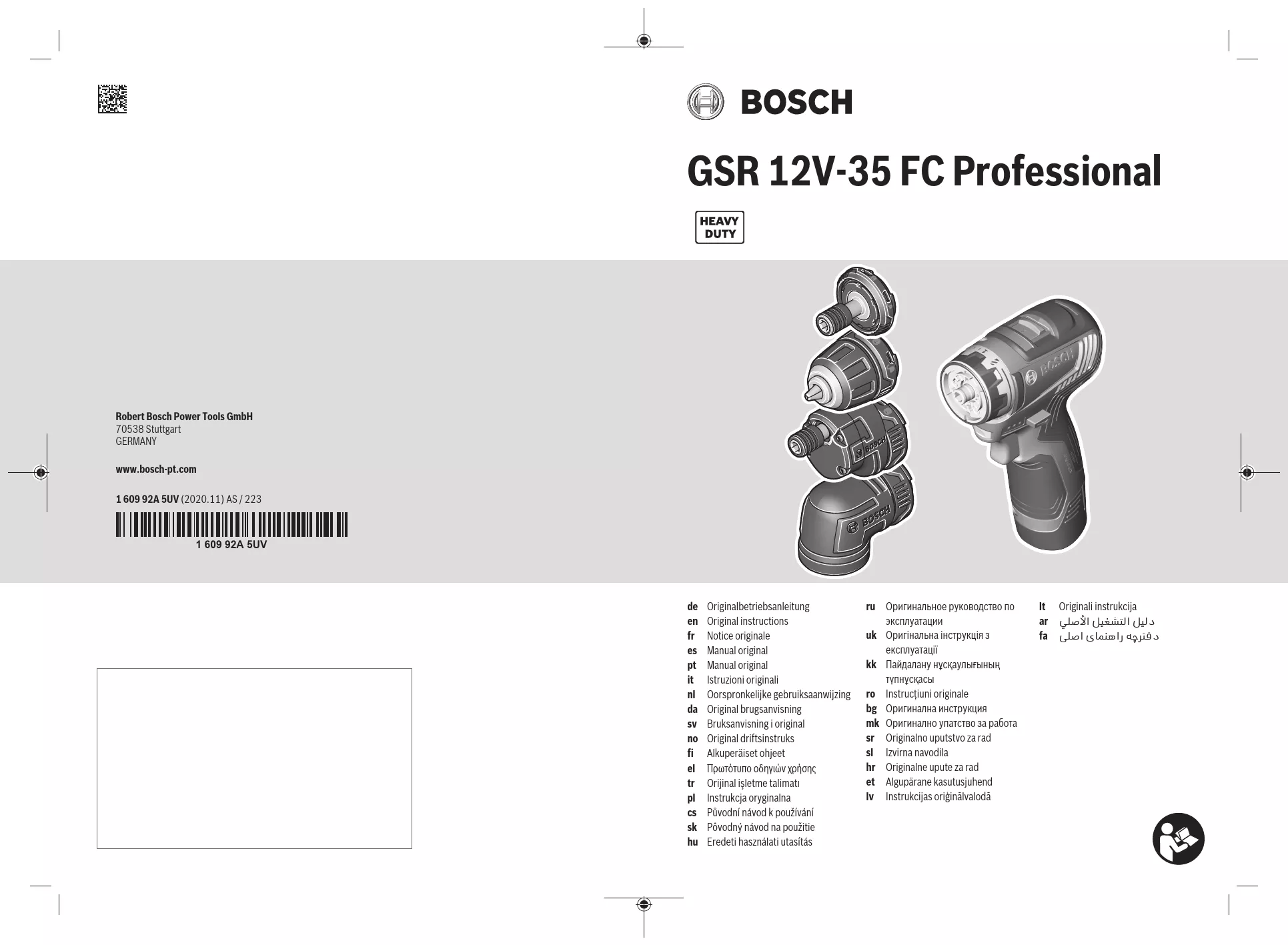 Mode d'emploi BOSCH GSR 12V-35 FC