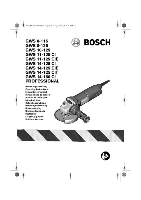 Mode d'emploi BOSCH GWS 14-150 CI PROFESSIONAL