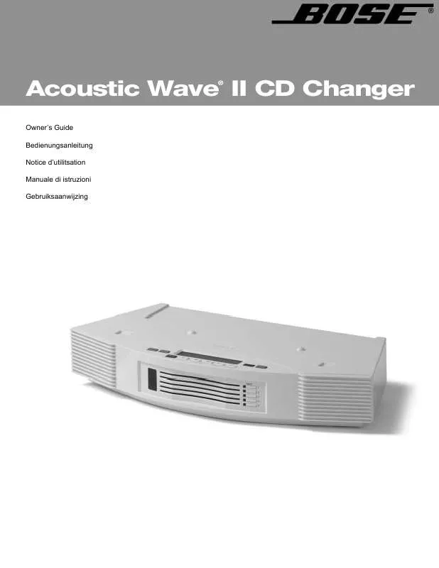 Mode d'emploi BOSE CD-WISSELAAR VOOR 5 CDS VOOR HET ACOUSTIC WAVE MUSIC SYSTEM II