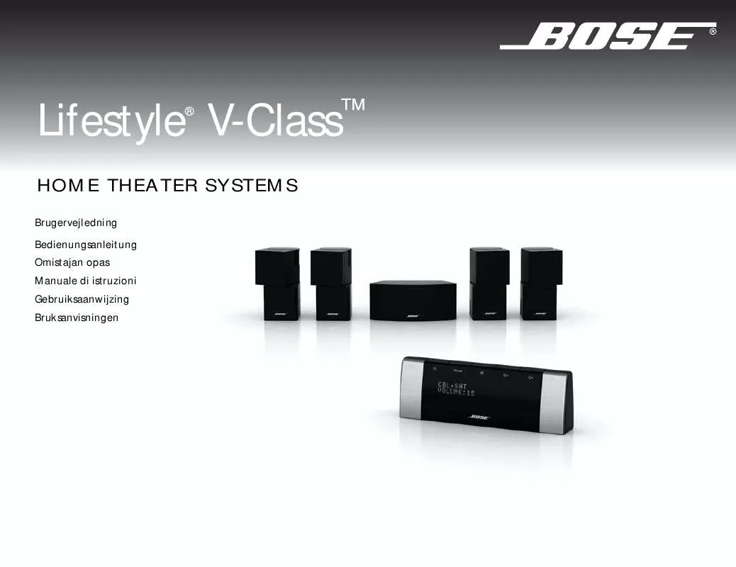 Mode d'emploi BOSE LIFESTYLE V10 HOME ENTERTAINMENT SYSTEEM