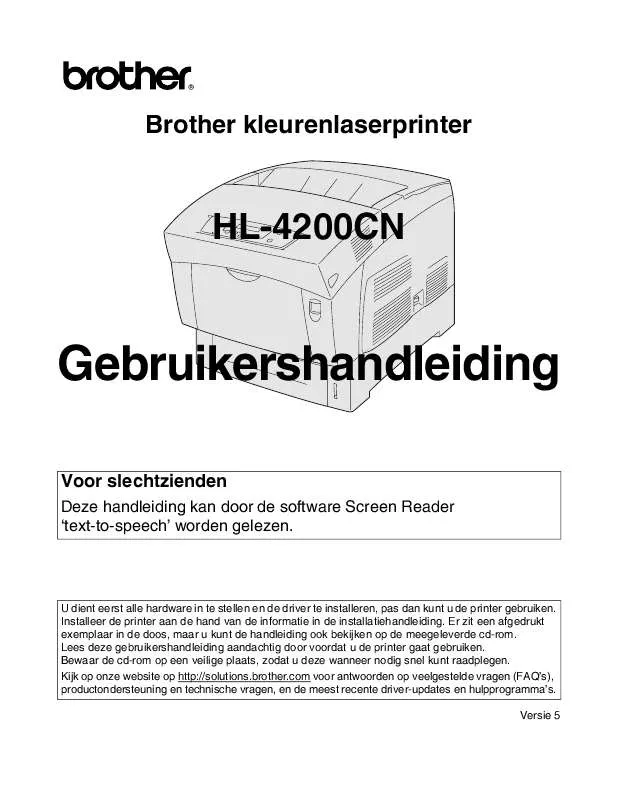 Mode d'emploi BROTHER HL-4200CN