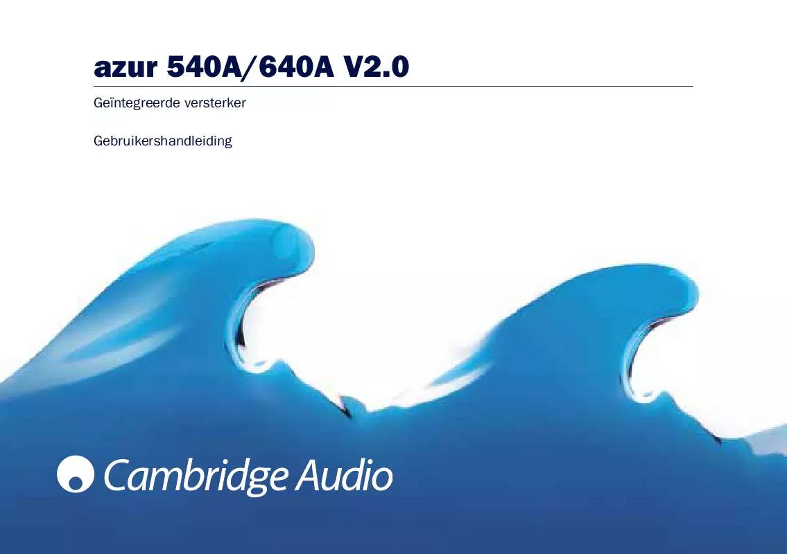 Mode d'emploi CAMBRIDGE AUDIO AZUR 640A V2
