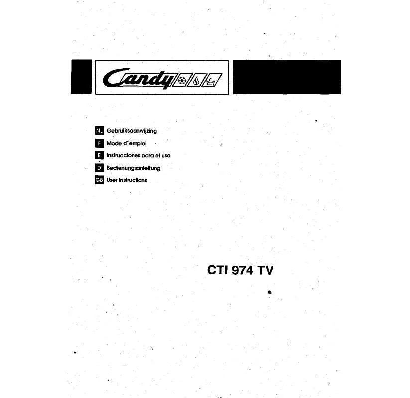 Mode d'emploi CANDY CTI 974 TV