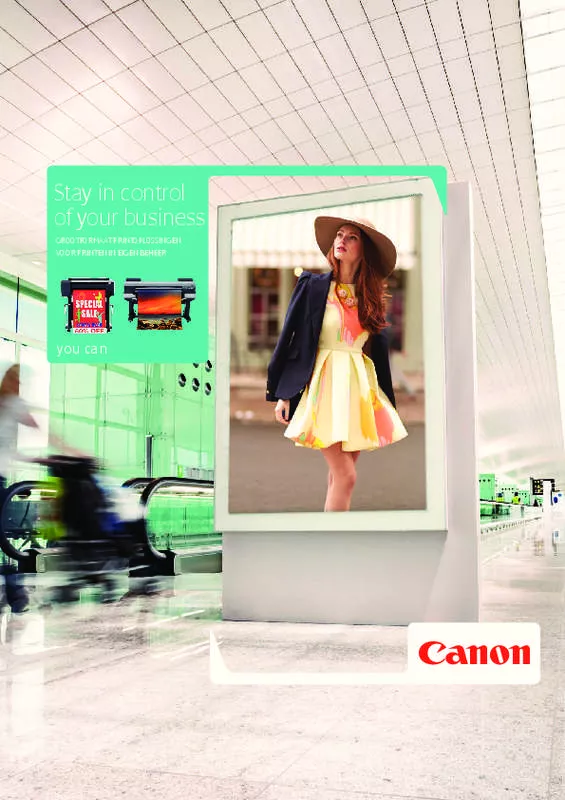 Mode d'emploi CANON LARGE FORMAT PRINTERS - IN-HOUSE PRINTING MARKET RANGE