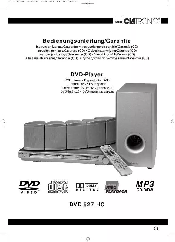 Mode d'emploi CLATRONIC DVD 627 HC