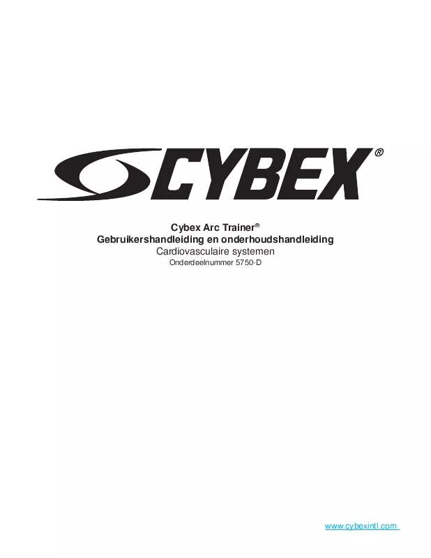 Mode d'emploi CYBEX INTERNATIONAL 750AT