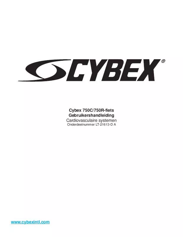 Mode d'emploi CYBEX INTERNATIONAL 750R
