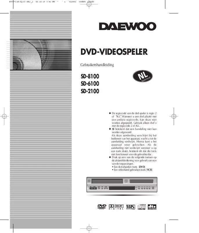Mode d'emploi DAEWOO SD-8100