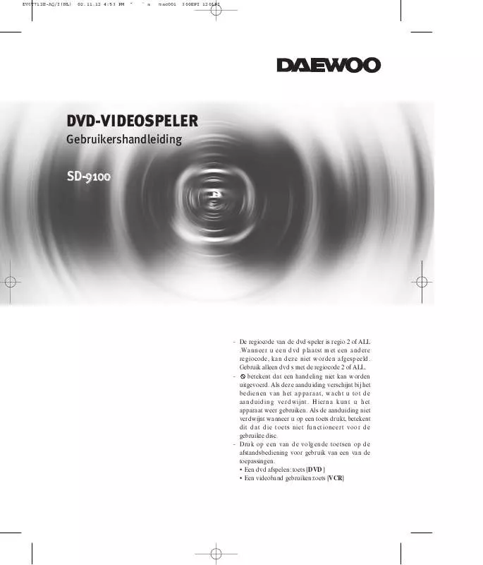Mode d'emploi DAEWOO SD-9100