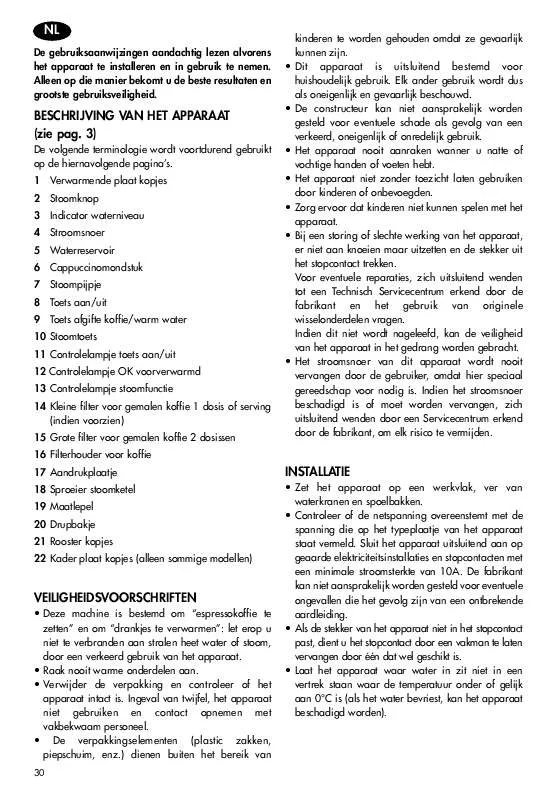 Mode d'emploi DELONGHI EC 700(120V)