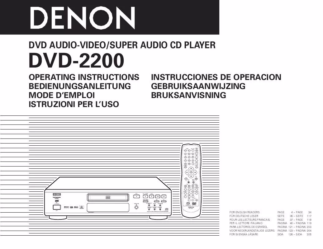 Mode d'emploi DENON DVD-2200