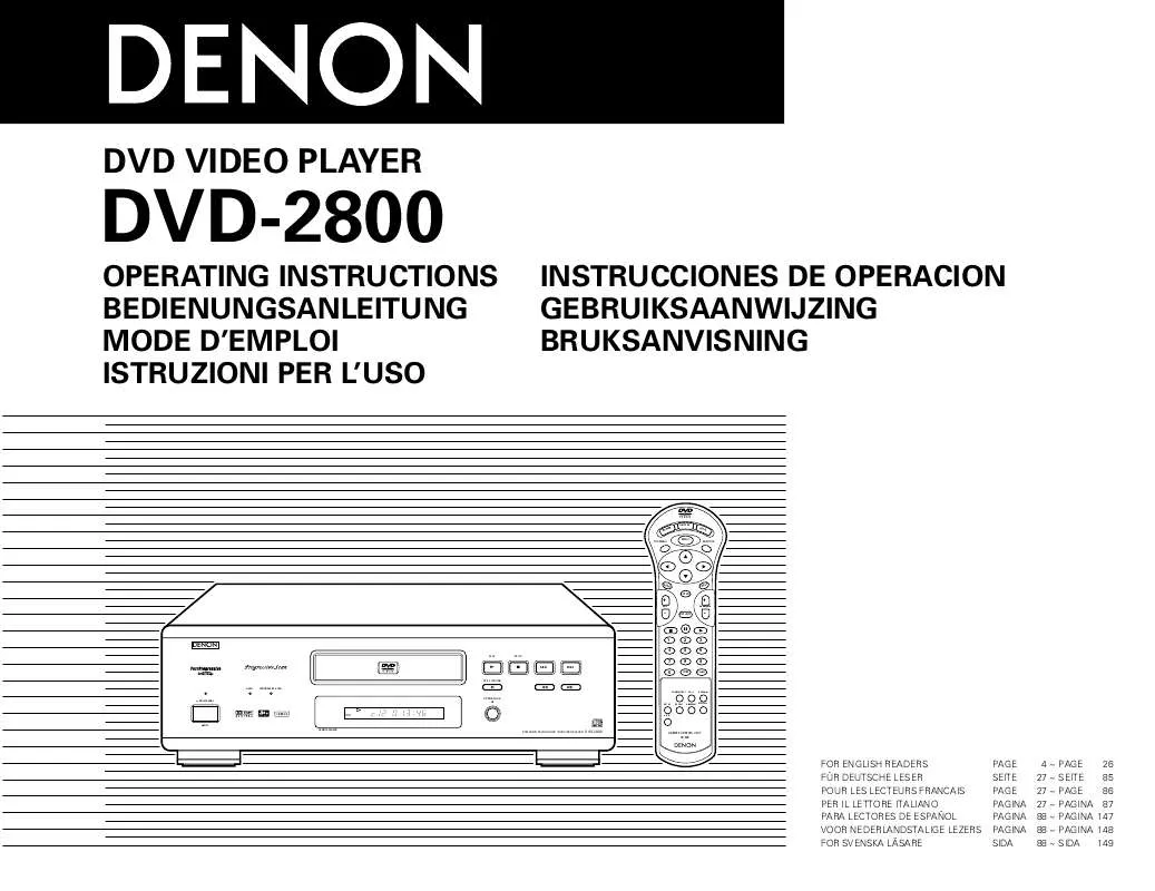 Mode d'emploi DENON DVD-2800