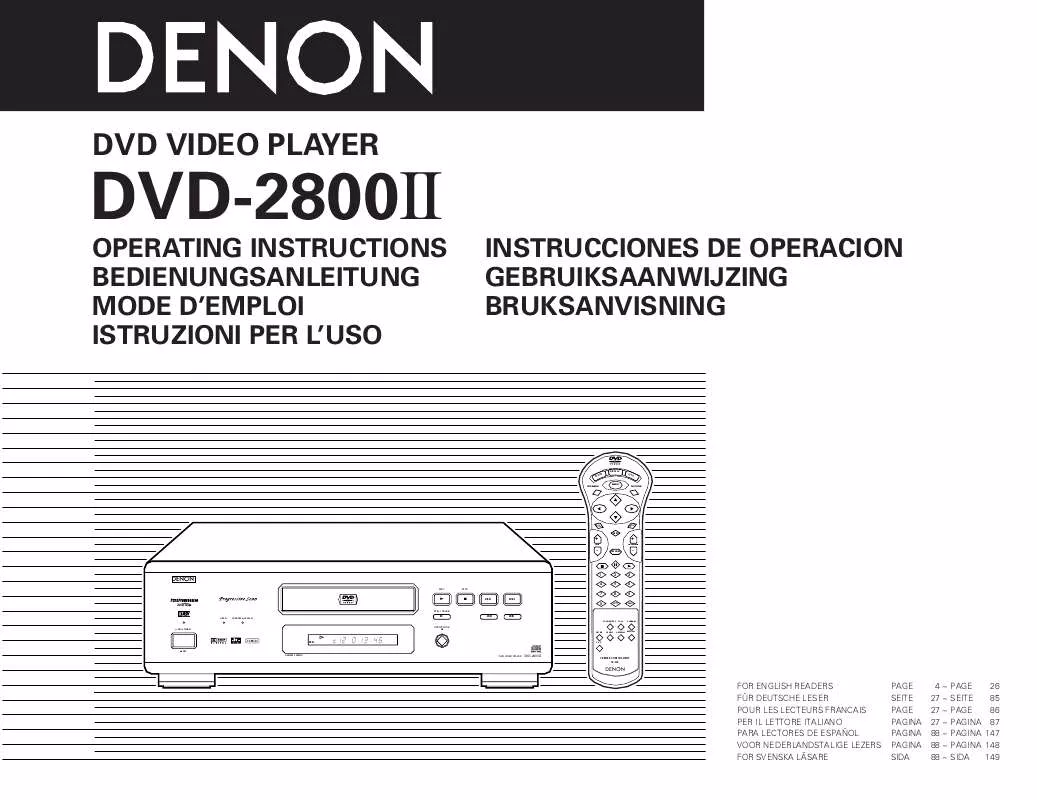 Mode d'emploi DENON DVD-2800MKII